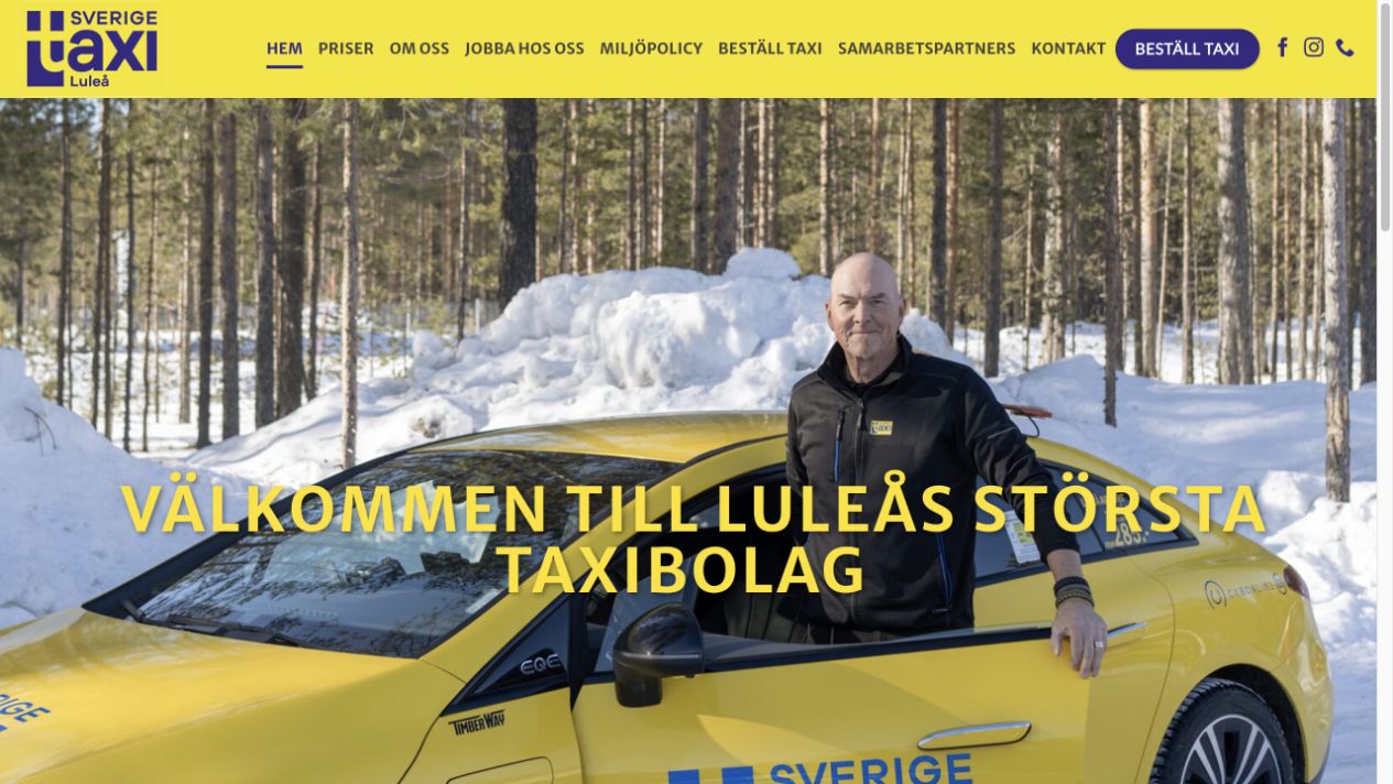 Webbplats för Luleå Taxi
